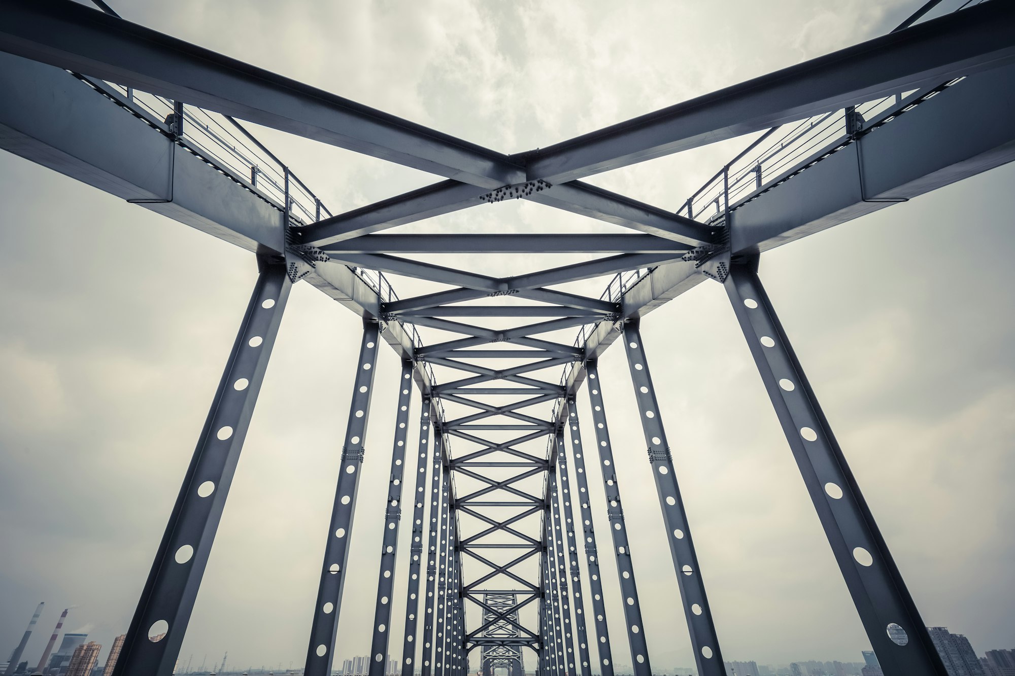 steel framework bridge closeup